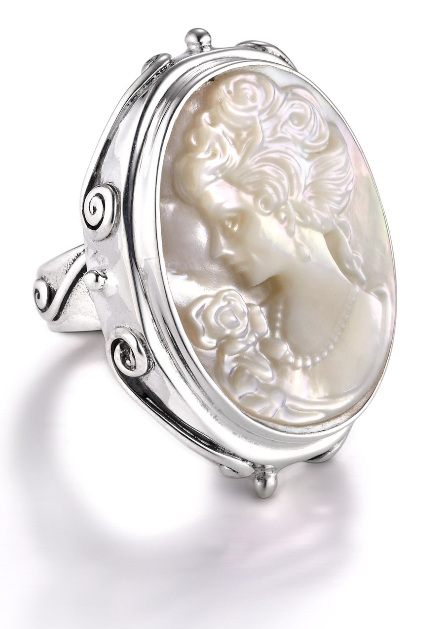 Sterling Silver Cameo Ring (1137MOP)