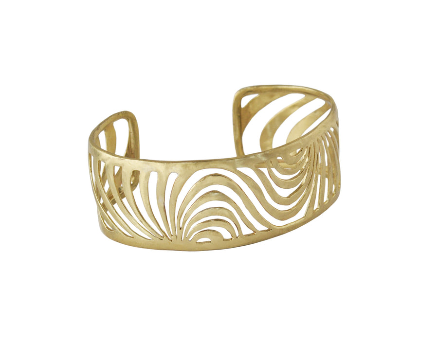 Brass Stripe Out Cuff Bracelet (5519BRS)
