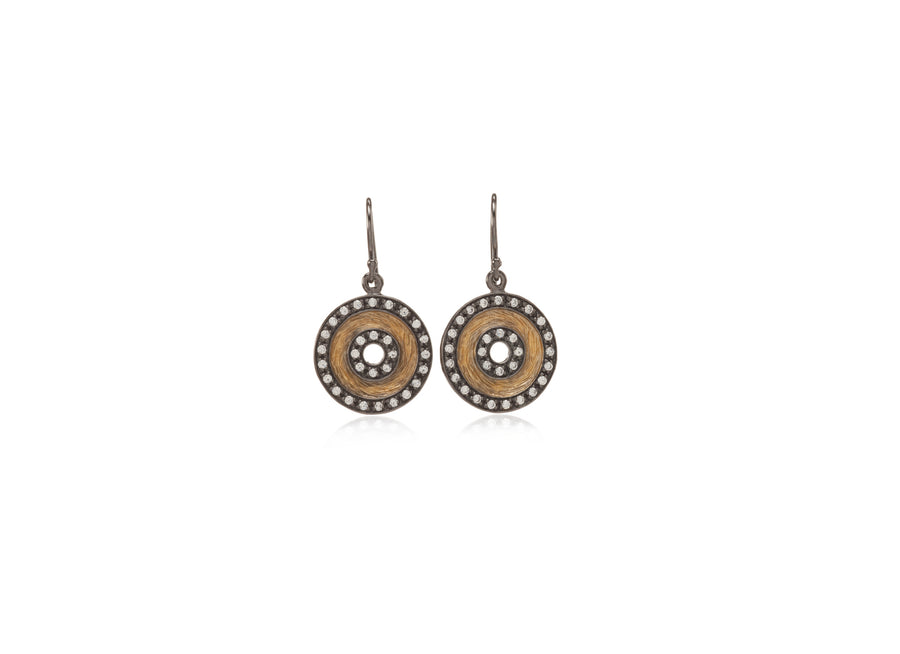 18k Gold Vermeil Black Rhodium Earrings (91302C)