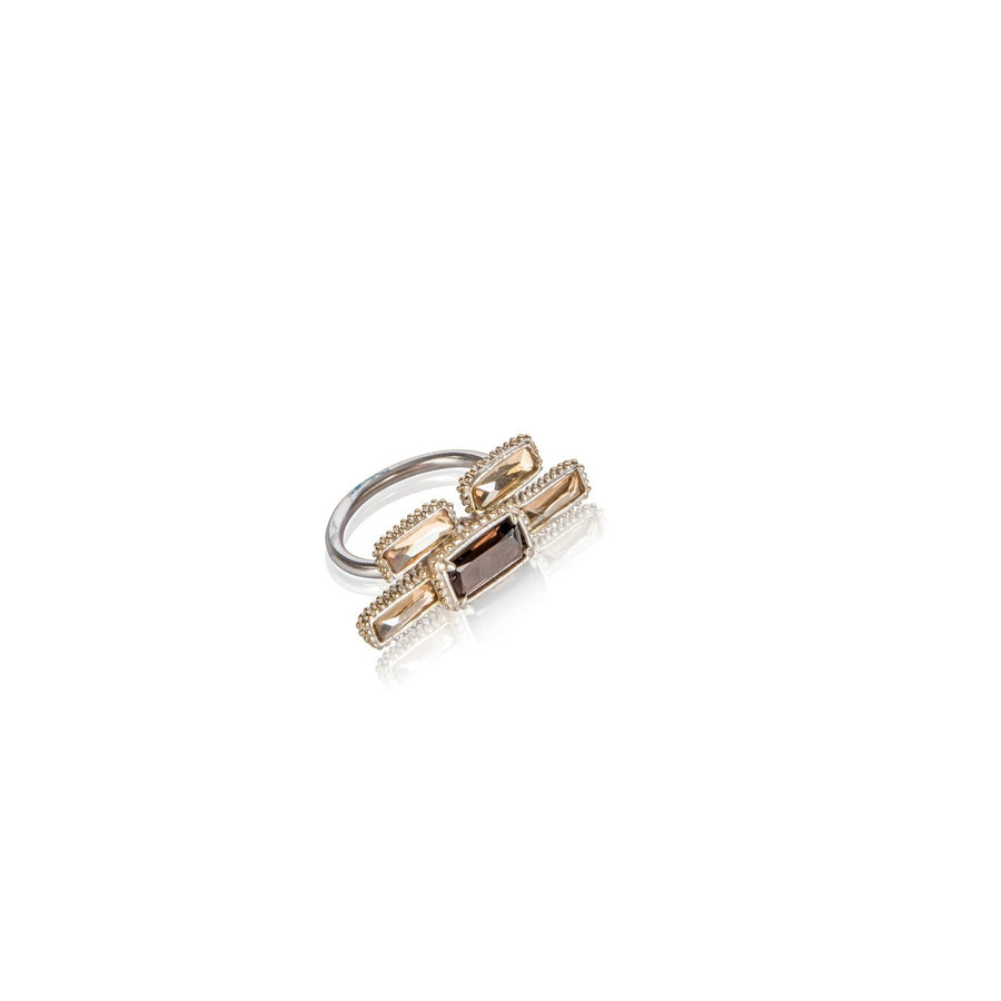 Sterling Silver w/Brass Brick Ring (ES144)