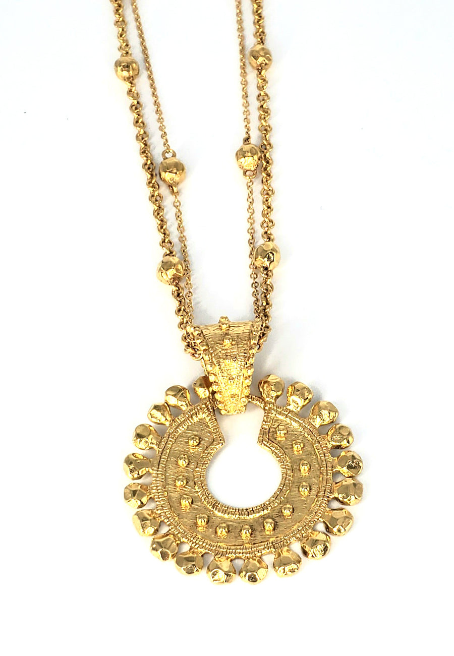 Gold Plated Double Strand Necklace (ETR081)