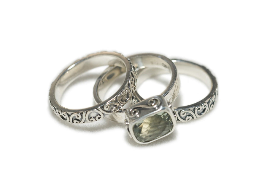 Sterling Silver Trio Stack Signature Lace Ring (1198GRAM)