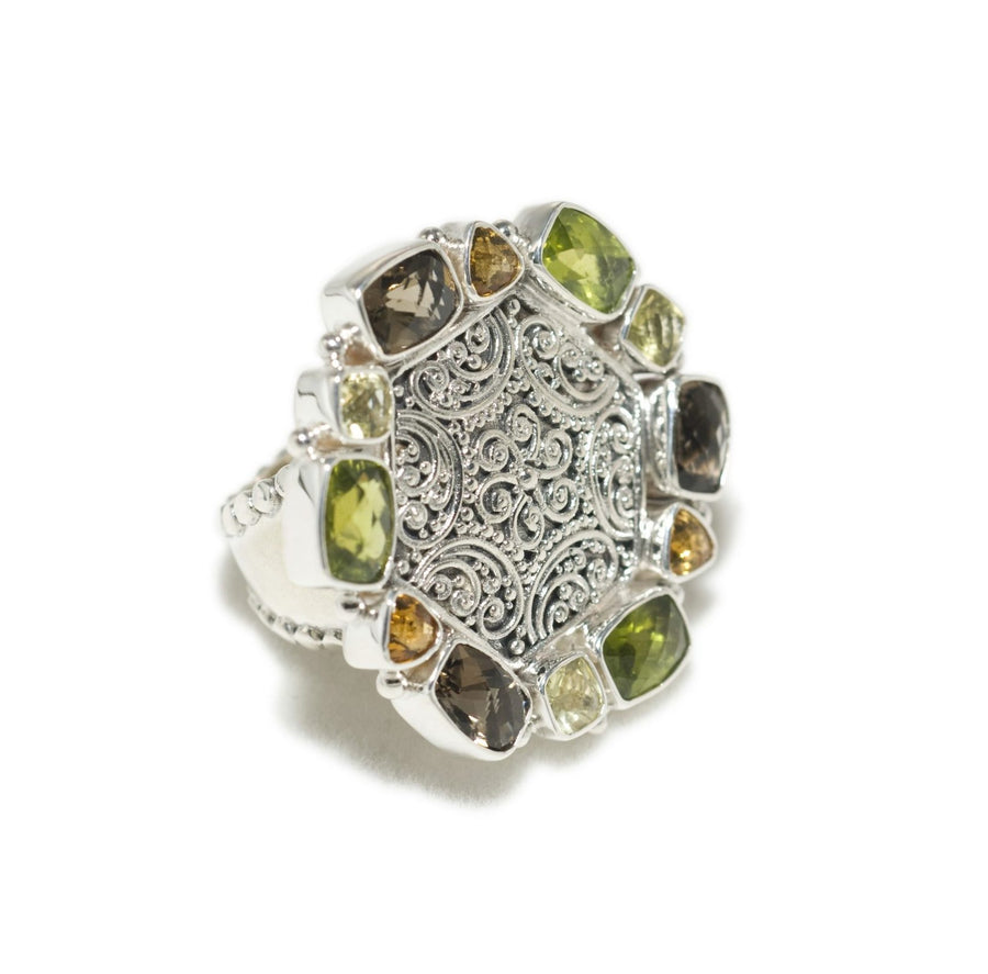 Sterling Silver Multi-Stone Ring (1267PD)