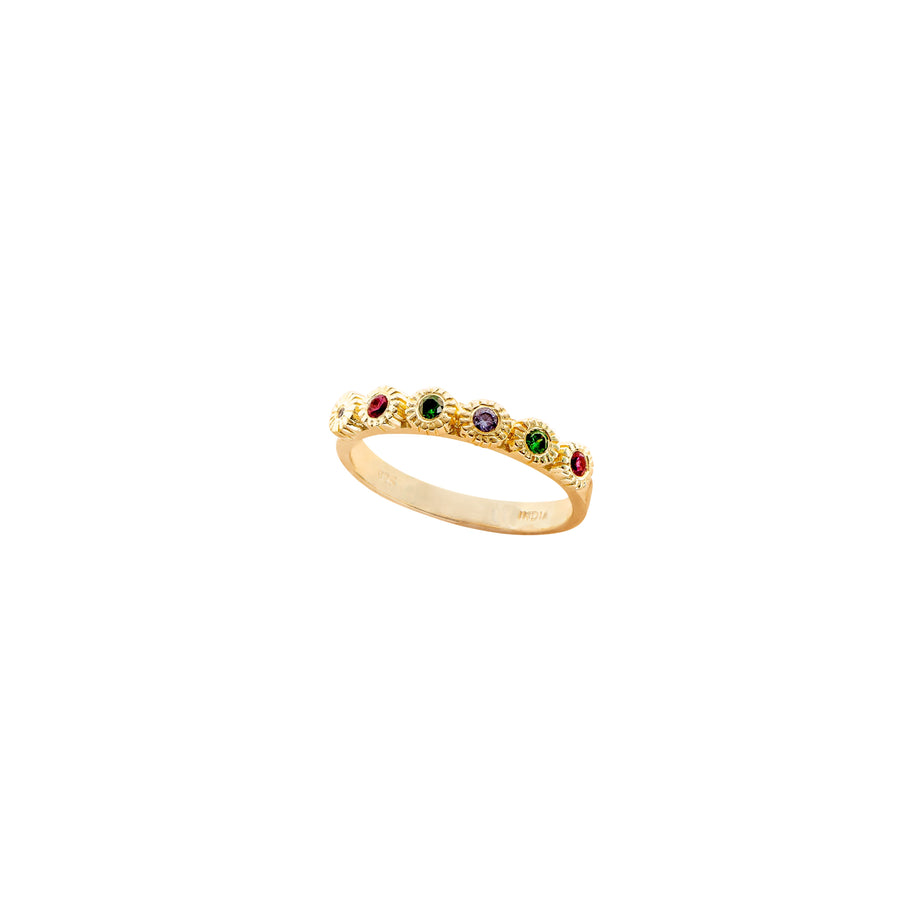 Gold Plate w/Mixed CZ Ring (214418)