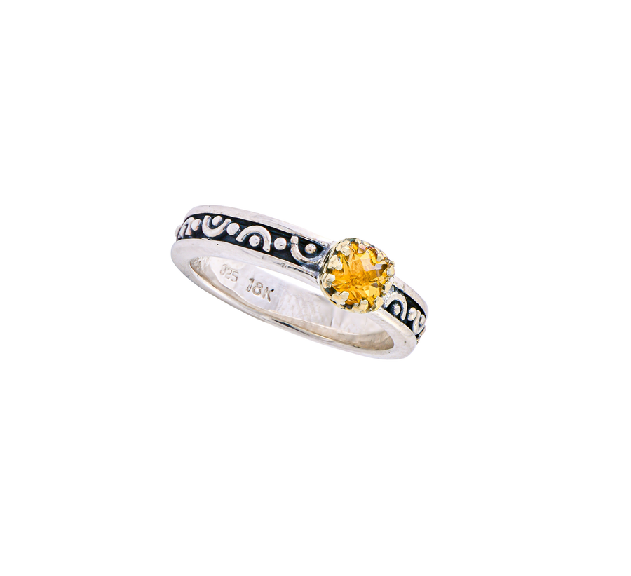 Sterling Silver w/18k Gold Stack Ring (265AGC)