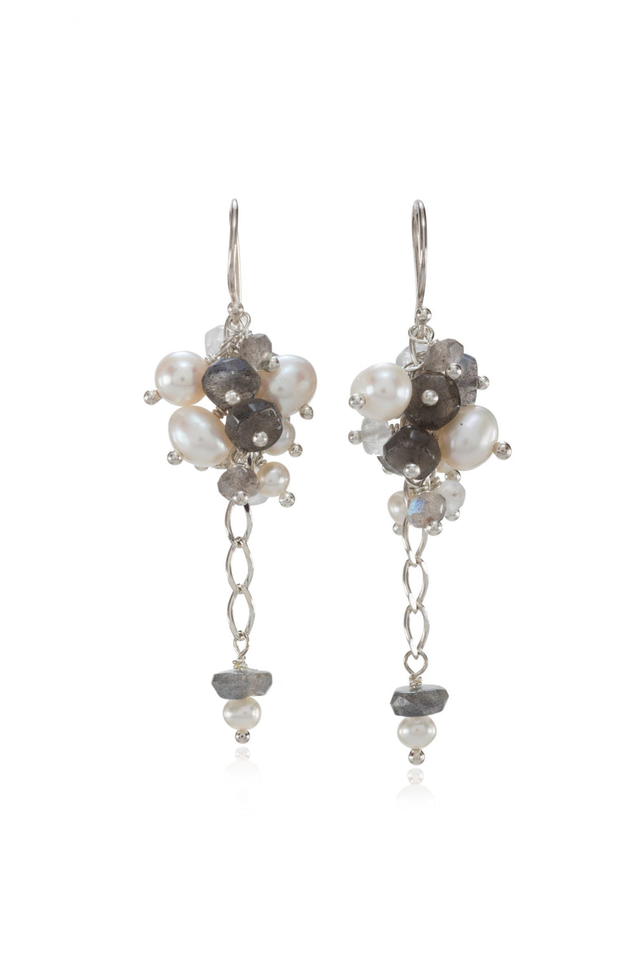 Sterling Silver Labradorite Cluster Mix Earrings (3176-LAB)