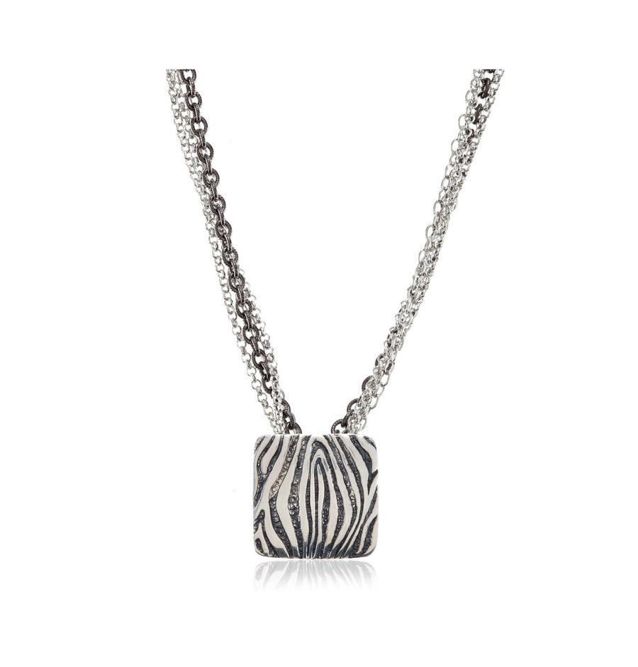 Sterling Silver Zebra Necklace (7277)