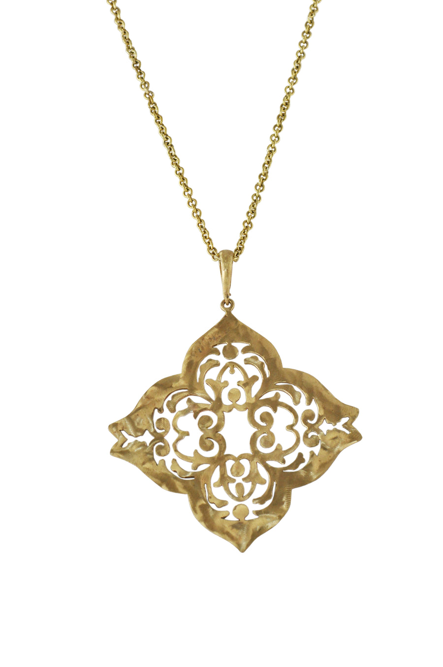 Brass Star Shaped Cut Out Necklace Pendant (7604/7083CH)