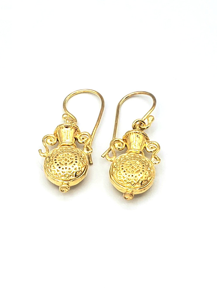 18k Gold Plated Byzantine Lantern Earrings (BT015)