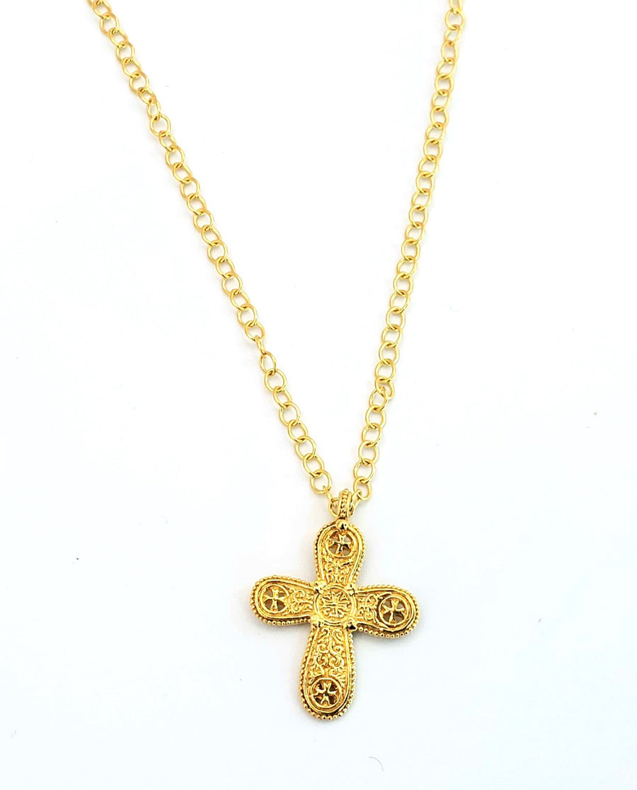 18k Gold Plated Cross Necklace (BT036)