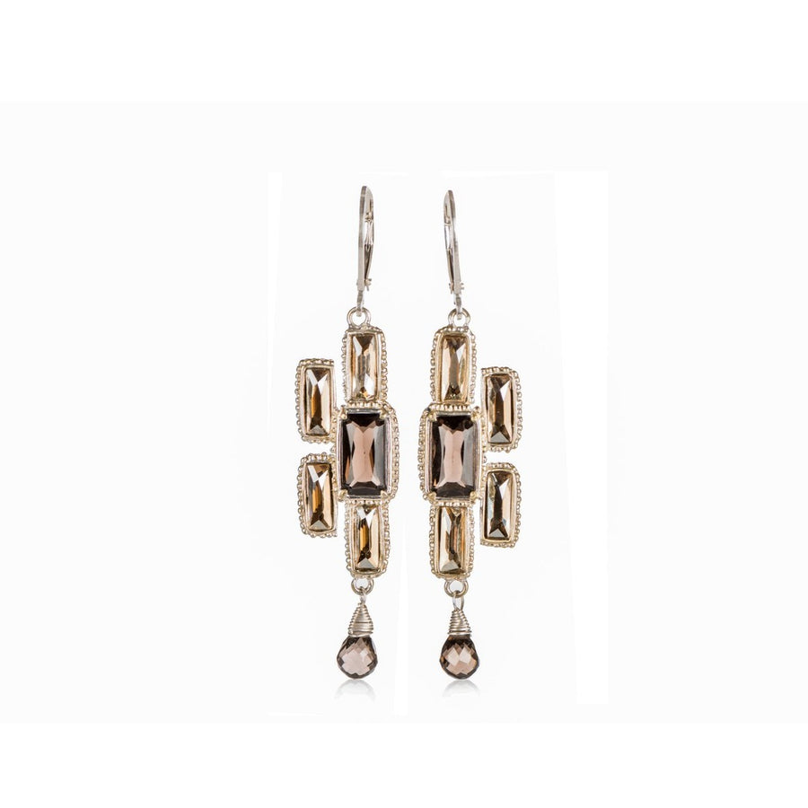 Sterling Silver w/Brass Brick Earrings (ES3080)