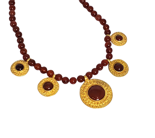 18k Gold Plated Carnelian Necklace (ETR021)
