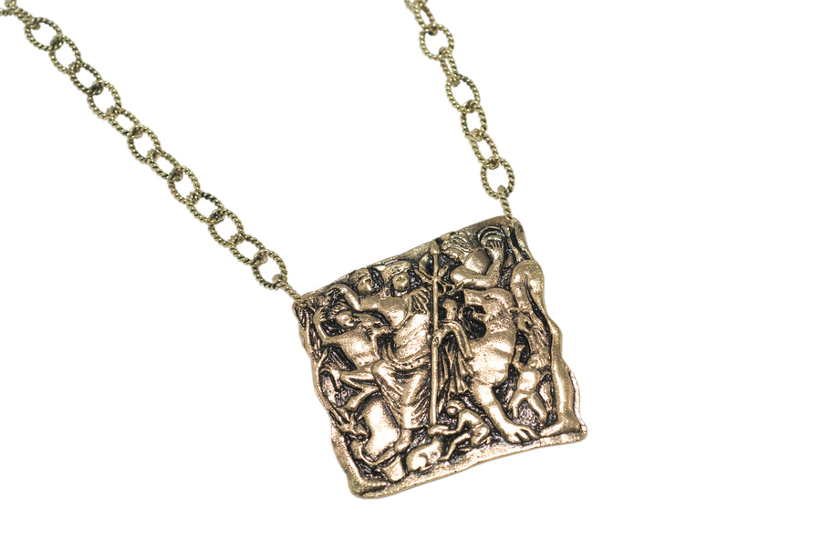 Brass Roman God Dionysos Necklace (N-1 RELIEF)